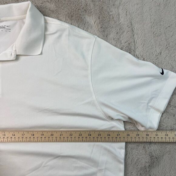 Nike Golf Dri-FIT Polo Shirt Mens XXL White Athletic Swoosh Tour Performance - Picture 5 of 8